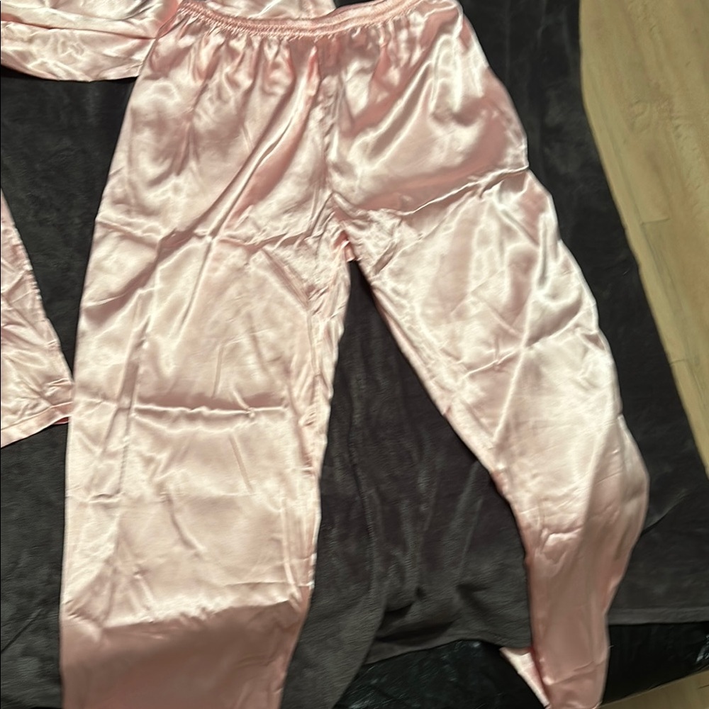 Pink Satin Pajama Set - Picture 7 of 8